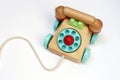 Wooden toy telephone Royalty Free Stock Photo