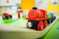 Wooden toy train Royalty Free Stock Photo