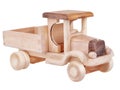 Wooden toy truck car with clipping path Royalty Free Stock Photo