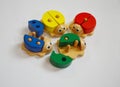 Wooden toys for children, counter ladybug
