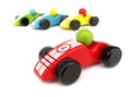 Wooden toys race cars