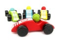 Wooden toys race cars Royalty Free Stock Photo