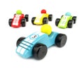 Wooden toys race cars Royalty Free Stock Photo