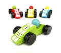 Wooden toys race cars Royalty Free Stock Photo