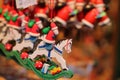 Wooden toys for sale at Christmas market in Dresden, Germany. Royalty Free Stock Photo