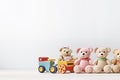 Wooden toys. Early development, play, learning. Children's room, nursery, playroo Royalty Free Stock Photo