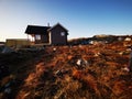 Wooden traditional old country houses hytte Royalty Free Stock Photo