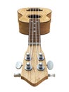 Wooden traditional soprano ukulele Left view 3D