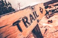 Wooden Trail Sign Royalty Free Stock Photo