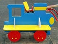 Wooden train on playground