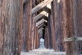 Wooden train trestle bridge Royalty Free Stock Photo