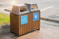 Wooden trash outdoors