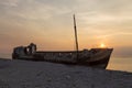 Wooden trawler wreck in Anticosti, Quebec, Canada