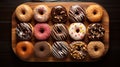 Colorful Donut Slices On Wooden Tray - Vibrant 32k Uhd Photography