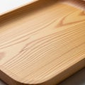 Wooden tray with light brown color and natural grain patterns Royalty Free Stock Photo
