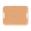 Wooden tray on white background. Top view.