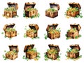 Wooden Treasure Chest Overflowing with Gold Coins Royalty Free Stock Photo