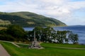 Wooden Trebuchet on the Grounds Outside Urquhart Castle Royalty Free Stock Photo