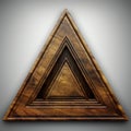 wooden triangle on a gray background