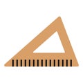 Wooden triangular ruler school and office supplies flat icon