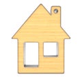 Wooden trinket house on white background. isolated 3d illustration