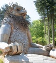 The wooden troll in Hurup. Royalty Free Stock Photo