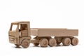 Wooden truck side view on white background. 3d. Royalty Free Stock Photo