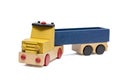 Wooden truck toy on white background. Toy car or truck on white background