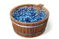 A wooden tub filled with water Royalty Free Stock Photo