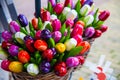 Wooden tulips in huge bunches