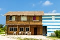 Wooden two-storey guest house, Kaafu Atoll, Kuda Huraa Island, Maldive Royalty Free Stock Photo