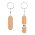 Wooden USB Flash Memory Drive Key Chain Mockup. 3d Rendering Royalty Free Stock Photo