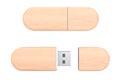 Wooden USB Flash Memory Drives. 3d Rendering Royalty Free Stock Photo