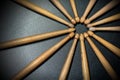 Wooden used drumsticks on a dark background - Percussion instrument 1 Royalty Free Stock Photo