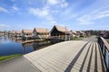 Wooden vacation houses in Reeuwijk Royalty Free Stock Photo