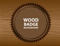 Wooden vector background with wooden badge for text Royalty Free Stock Photo