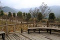 Wooden veranda in the mountain