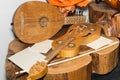 The Wooden Vielle: an European Medieval Bowed Stringed Instrument Royalty Free Stock Photo