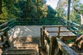 Wooden viewing deck in Castle Rock State Park, Santa Cruz mountains, San Francisco bay area, California Royalty Free Stock Photo