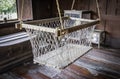 Wooden Vintage cradle Bassinet for baby Royalty Free Stock Photo