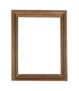 Wooden vintage frame for painting or picture isolated on a white background Royalty Free Stock Photo