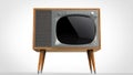 Wooden vintage TV set with legs