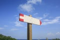 Wooden vintahe signal on the beach