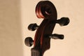 Wooden violin head in brown color Royalty Free Stock Photo