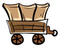 Wooden wagon, illustration, vector