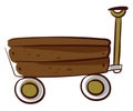 Wooden wagon, illustration, vector