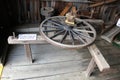 Wooden Wagon Spoke Maker in the Amish Blacksmith Shop
