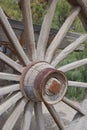 Wooden wagon wheel Royalty Free Stock Photo