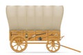 Wooden wagon of the wild west with an awning vector illustration