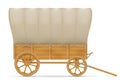 Wooden wagon of the wild west with an awning vector illustration